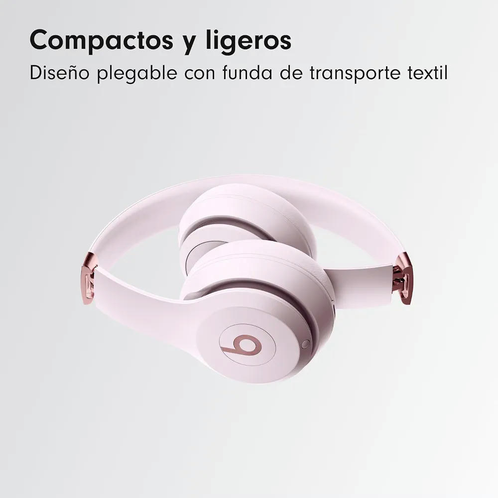 Beats Solo 4 - Auriculares Wireless Bluetooth on-Ear, compatibles con Apple y Android, con hasta 50 Horas de batería - Rosa algodón