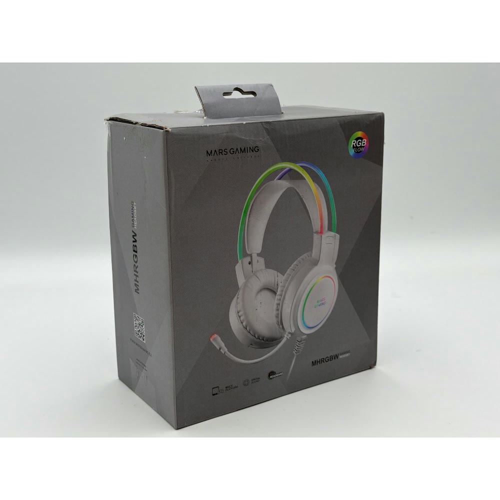 Mars Gaming MHRGB Blanco, Auriculares Chroma RGB Flow, Micrófono Profesional, Sonido Espacial