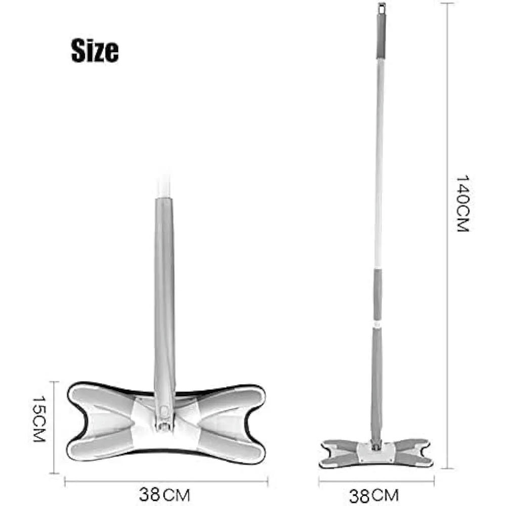 Trapeador Húmedo y Seco, Giratorio con Escurrido Automático para Limpieza de Pisos, Trapeador de Microfibra para Hogar (Gris)