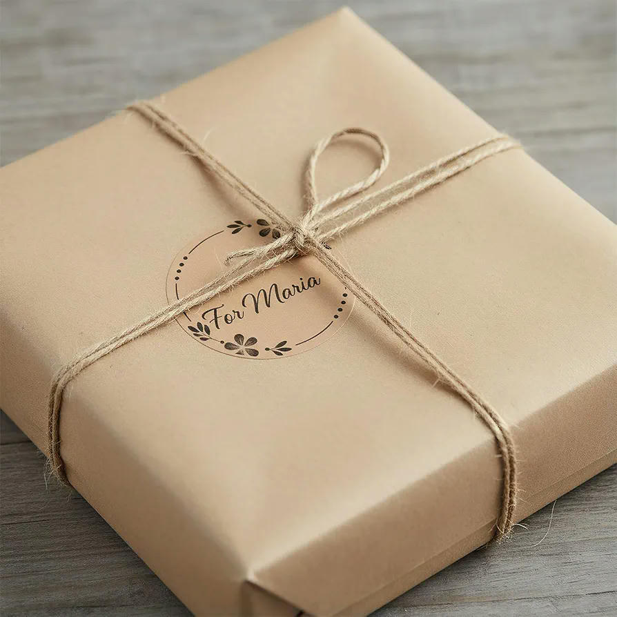 500 Etiquetas Adhesivas de Papel Kraft de 5cm para Tarros, Regalos y Manualidades (Marrón)