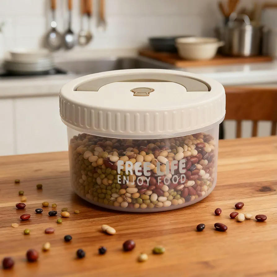 4 Recipientes Para Alimentos Con Tapa, 500 ML, 680 ML, Contenedores de Plástico Para Congelar, Lonchera Con Tapa de Rosca, Blanco