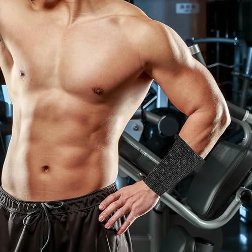 Venda Cohesiva Autoadhesiva 5 cm x 4.5 m, 6 Rollos de Cinta Deportiva, Vendaje Flexible e Impermeable (Color Negro)