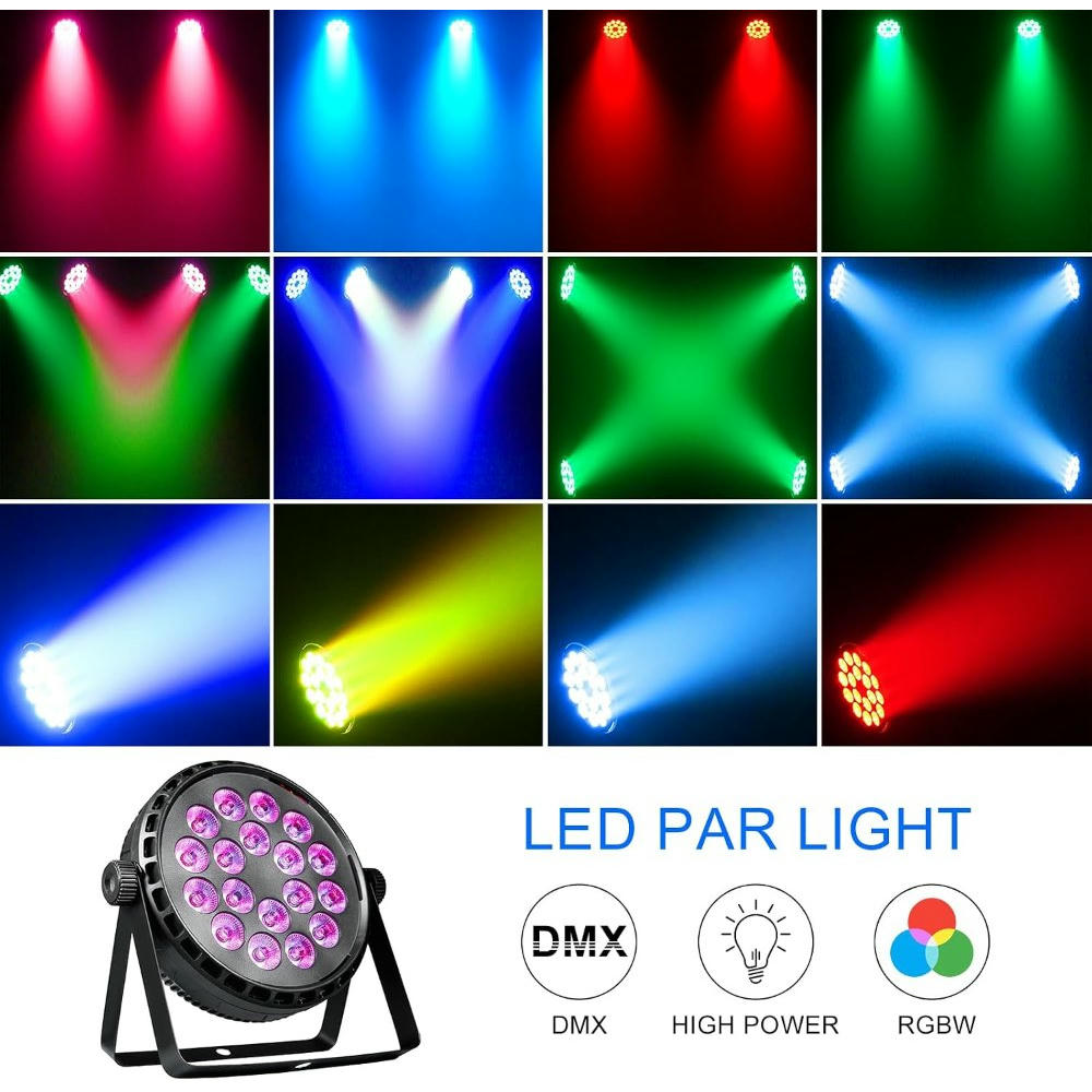 Luces Par de 80 W RGBW 4 en 1 LED con control remoto - Ideal para eventos y espectáculos