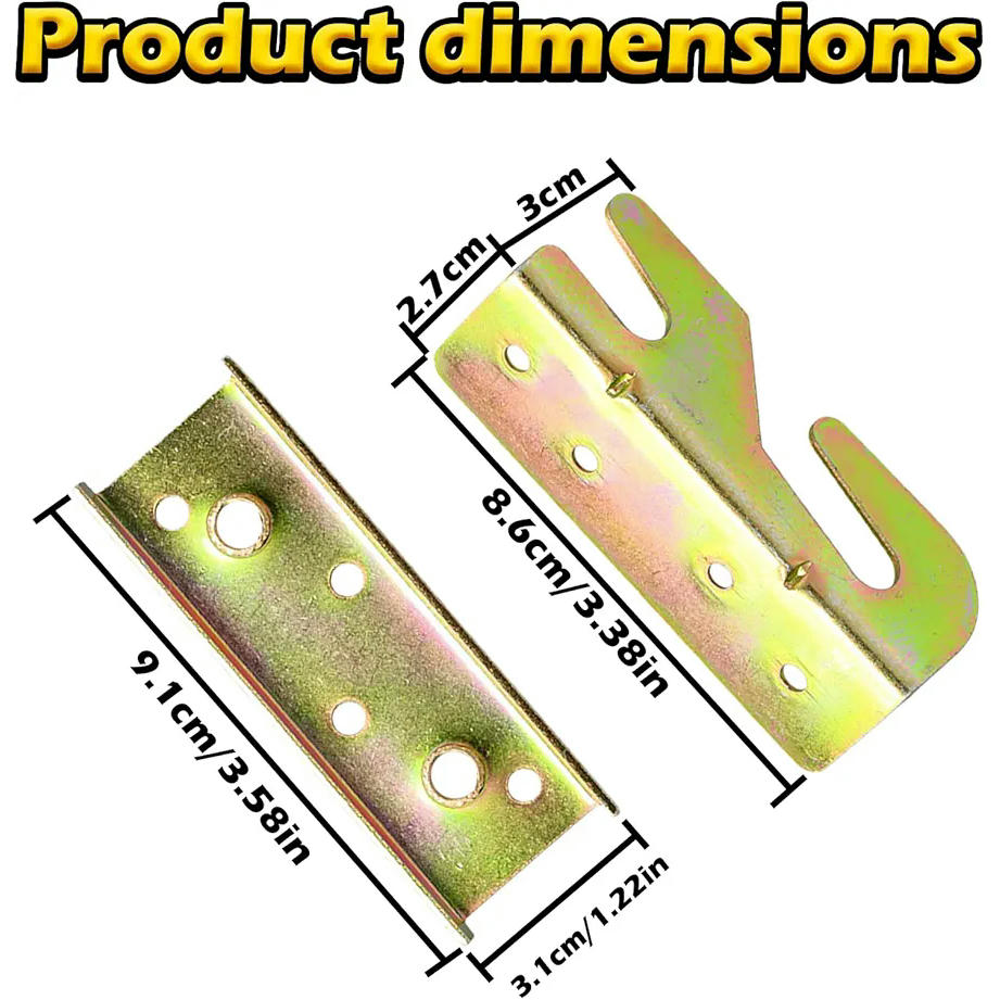 Juego de 4 Angulos Metalicos, Escuadras para Cargas Pesadas, Conectores en Ángulo para Muebles, Incluye Tornillos, Ideal para Construcción de Camas