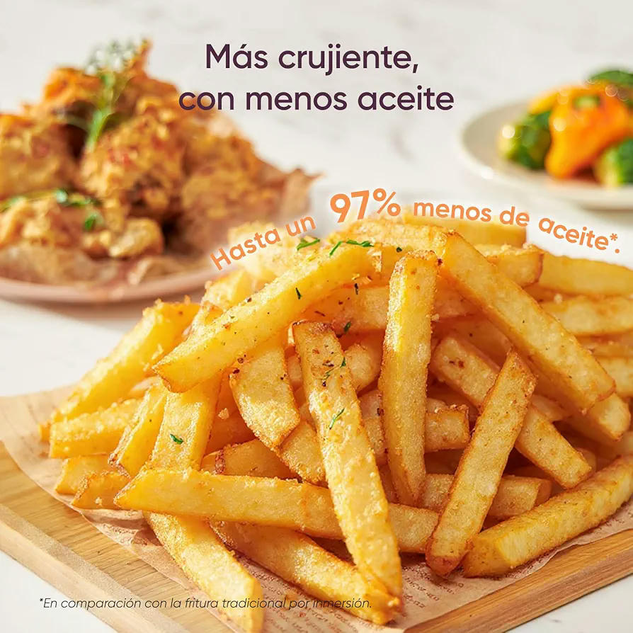 Cosori Freidora de Aire 5,7L Interior Metálico Real, Air Fryer Diseño Antióxido, Tecnología Calefacción Uniforme, 40 Recetas, Reducción de Grasas para una Vida Saludable, Eficiencia Energética, 1700W