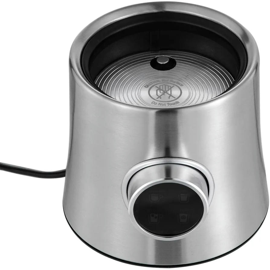 Espumador de leche eléctrico de acero inoxidable 4 en 1 de 500 W, 900 ml, apto para lavavajillas, ideal para café, capuchino y chocolate caliente