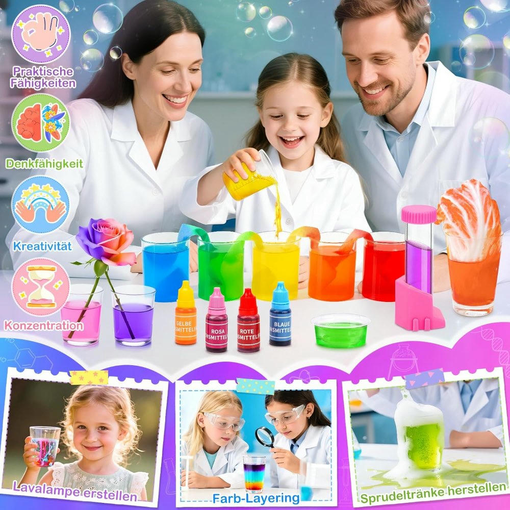 Experimentos para Niños y Niñas de 4 a 12 Años, Juguete STEM, Más de 200 Actividades Creativas con Set de Volcán para Juegos Educativos