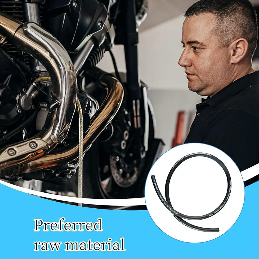 Manguera de Gasolina de 1 Metro, Kit de Tubería de Gas Combustible con 5 Abrazaderas, Manguera de Aceite 8 mm diámetro, para Motos, Scooters y Motores Pequeños