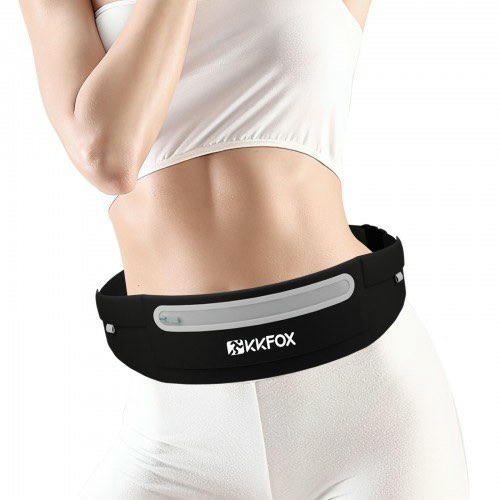 Riñonera Deportiva Impermeable para Correr y Gimnasio, Negro