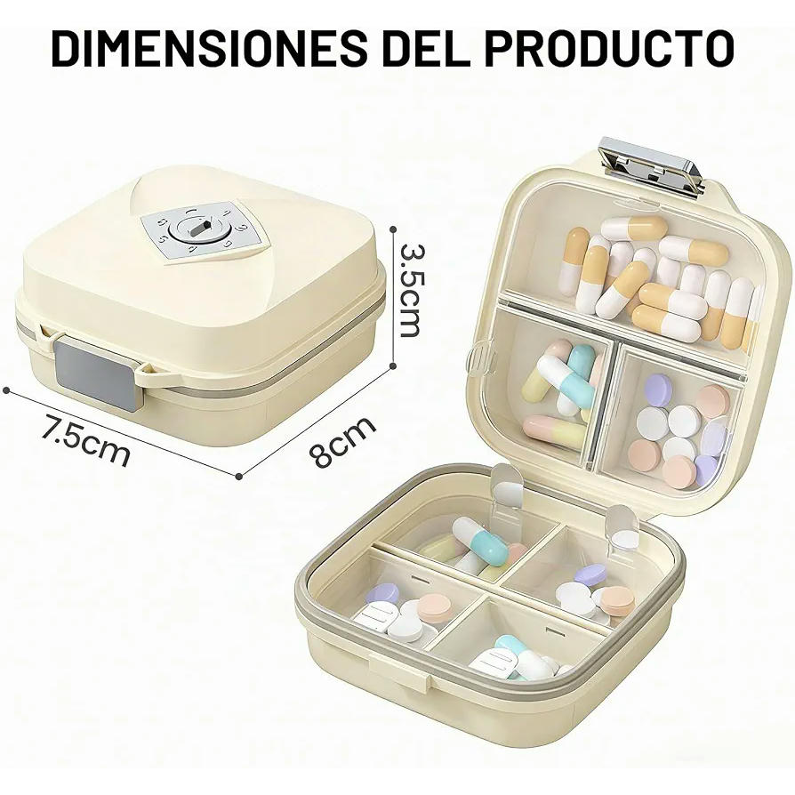 Organizador de Pastillas Diario de 7 Compartimentos Compacto y Portátil para Viajes