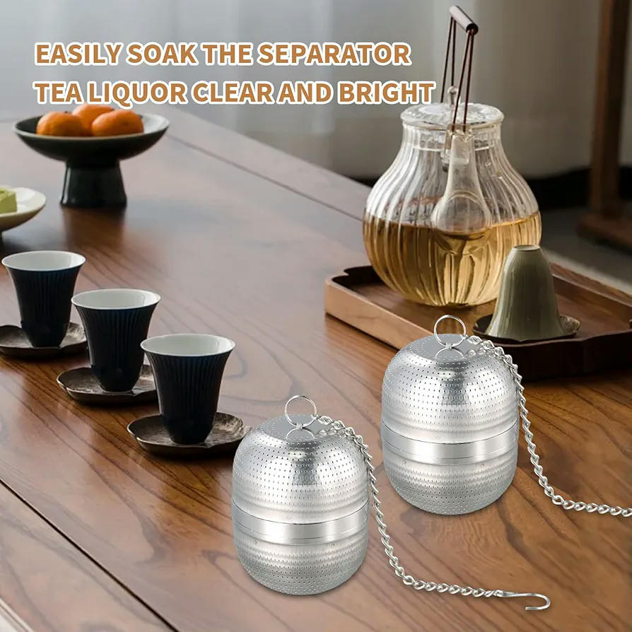 Coladores de Té de Acero Inoxidable, Infusores para Té Suelto, 2 Piezas, Filtros para Taza y Tetera, Diseño Elegante y Funcional