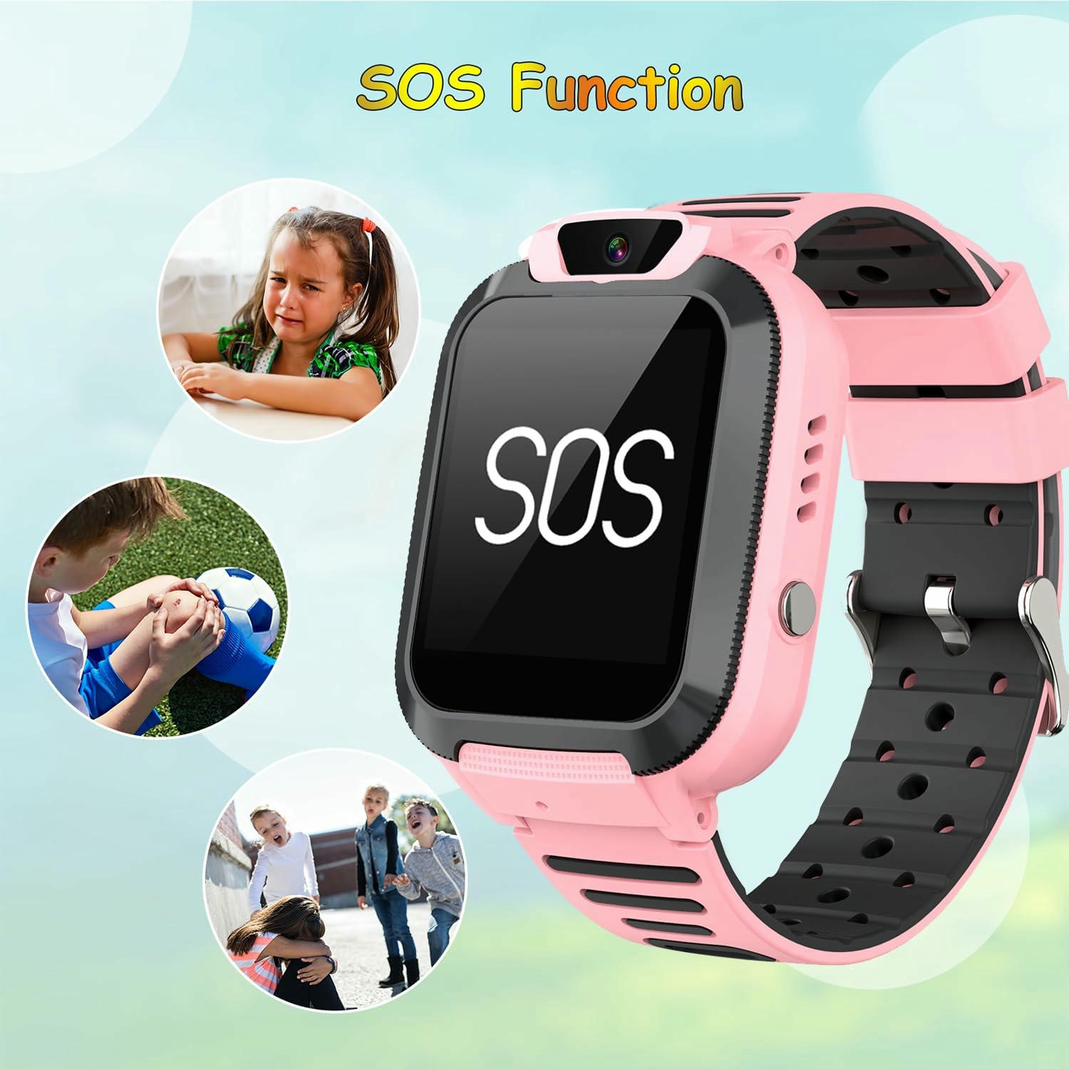 YEDASAH GPS Reloj Inteligente Niño con Llamadas y Chat Voz, Reloj Inteligente con Resistente al Agua, Pantalla Táctil, SOS, Cámara Juegos, Regalos de Cumpleaños para Niños y Niñas de 3 a 12 años