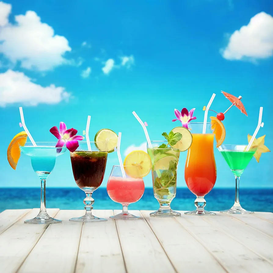 Pajitas de vidrio reutilizables sin BPA - Juego de 6 con decoración de mariposas, longitud de 20 cm, ideales para bebidas frías y calientes (Multicolor)