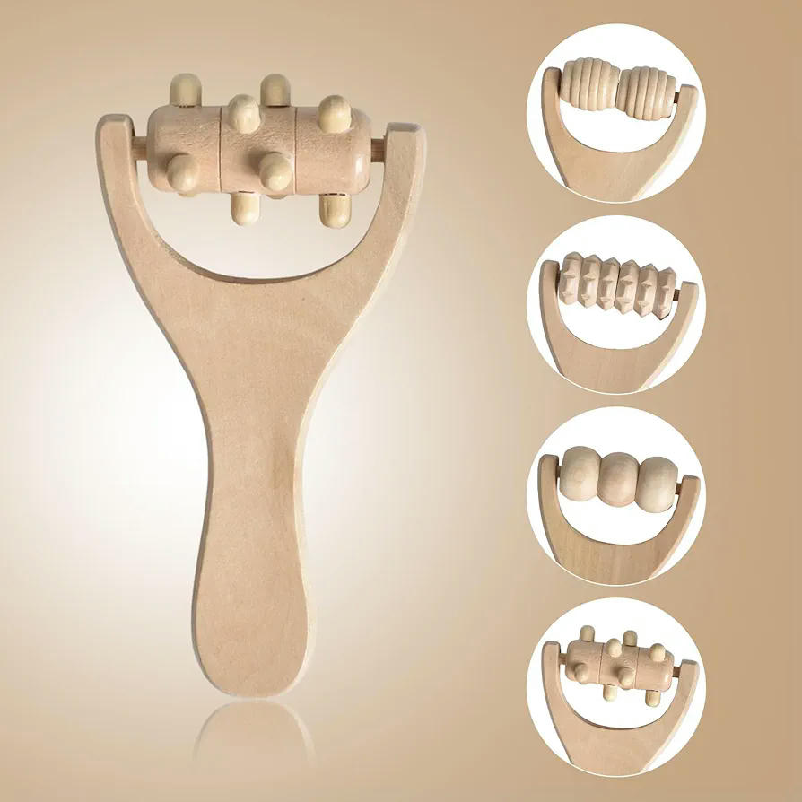 4 Rodillos de madera para masaje manual, herramientas de terapia, masajeadores para relajar músculos de manos, piernas y cuerpo