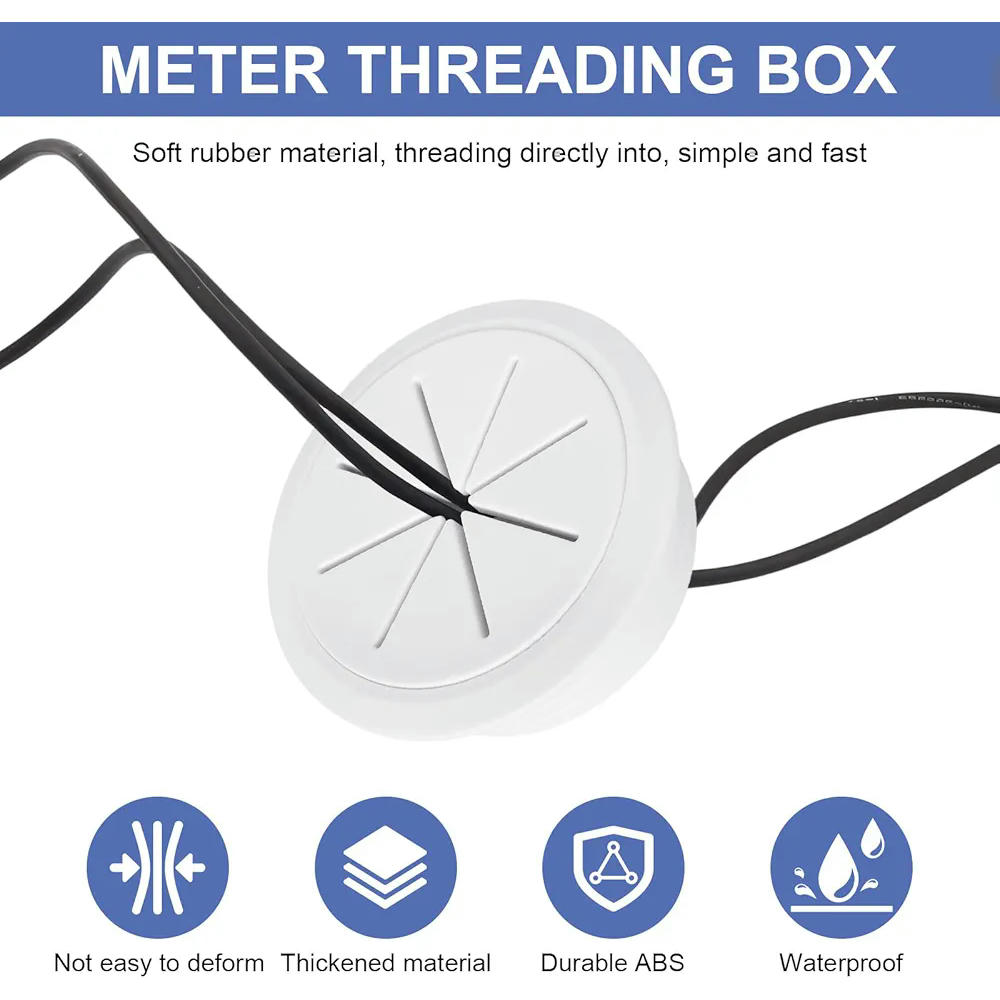 6 pasacables blancos para escritorio, 50 mm, organizadores de cables, 6 unidades
