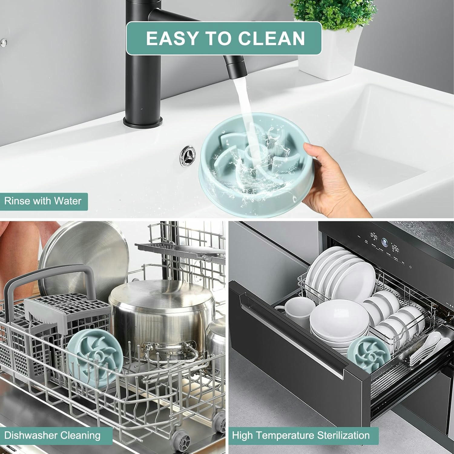 Vinabo Antilliscant Menjador Gos Antivoracitat, Menjador Antivoracitat Gos Promou una Alimentació Saludable i Digestió Lenta Plat Gos Adequat per a Mascotes Petites/Mitjanes/Grans