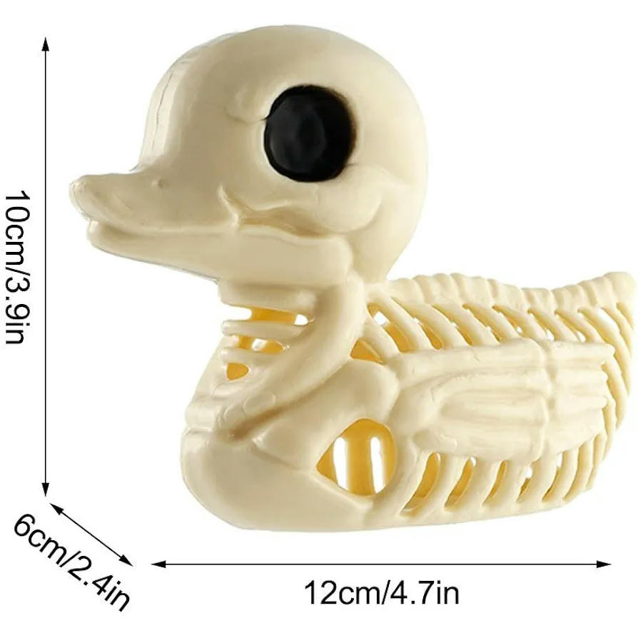 2 Figuras Pato Esqueleto, 4.7 pulgadas, patito accesorio decorativo para Halloween, figura de resina sintética, diseño encantador y espeluznante