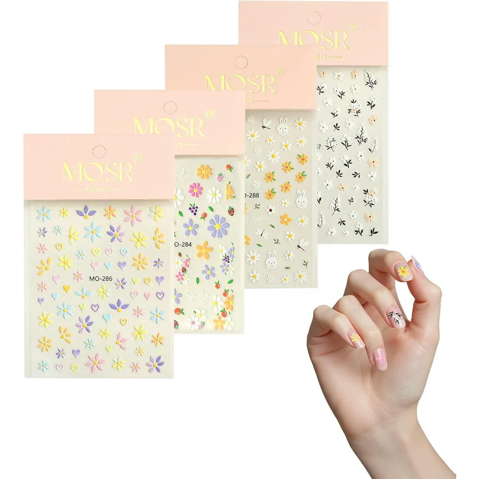 Pegatinas para Uñas 3D, Calcomanías Decorativas Autoadhesivas, Diseño Ideal para DIY, Accesorios de Manicura, Compatible con Uñas Naturales y Acrílicas