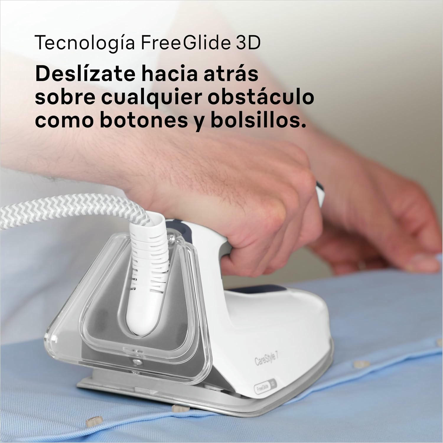 Braun CareStyle 7 IS7262GY, Centro de Planchado con Generador de Vapor Profesional, FreeGlide 3D, iMode e iCare, Planchado Vertical, Ultimate FastClean, Depósito Extraíble 2 L, 2700W, Violeta
