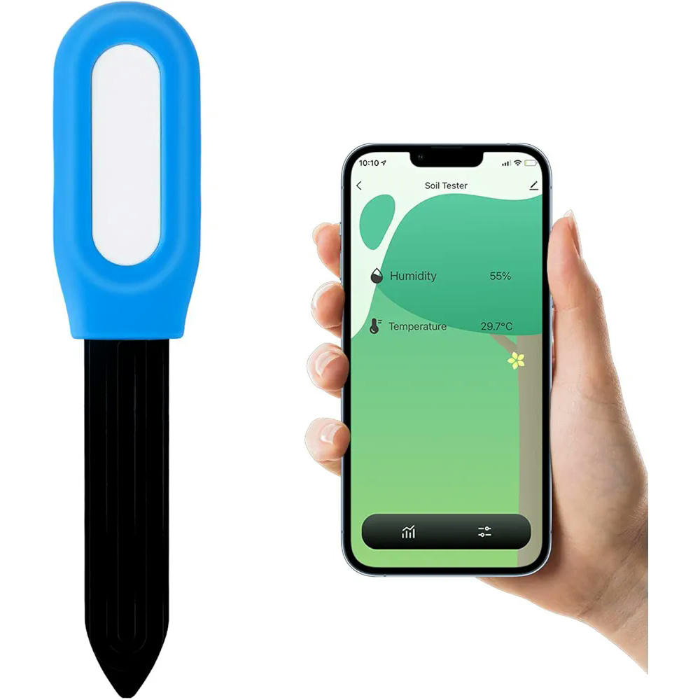 Sensor de Humedad del Suelo Zigbee, Medidor de Temperatura y Humedad para Plantas, Dispositivo Inteligente para Jardinería, control por APP (Color Azul)