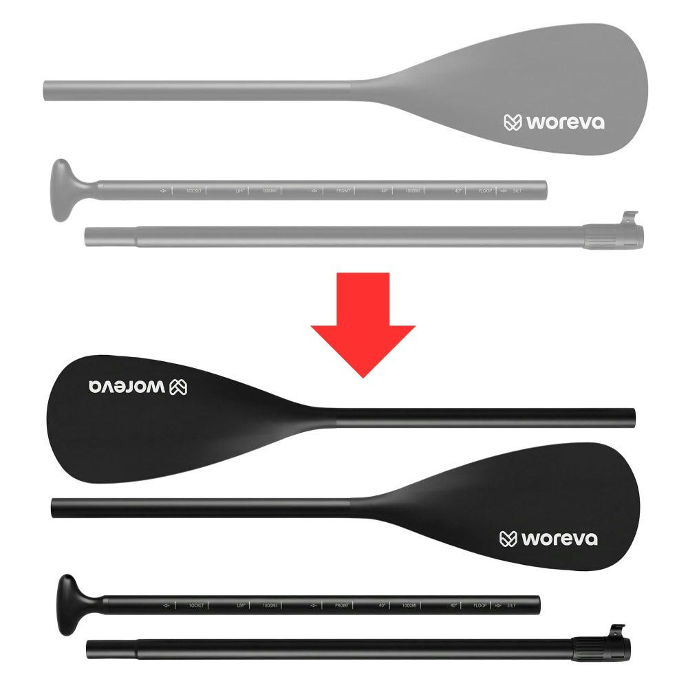 [Mejora de Kit de Paddle] Remo Doble Convertible (sustituye remo simple)