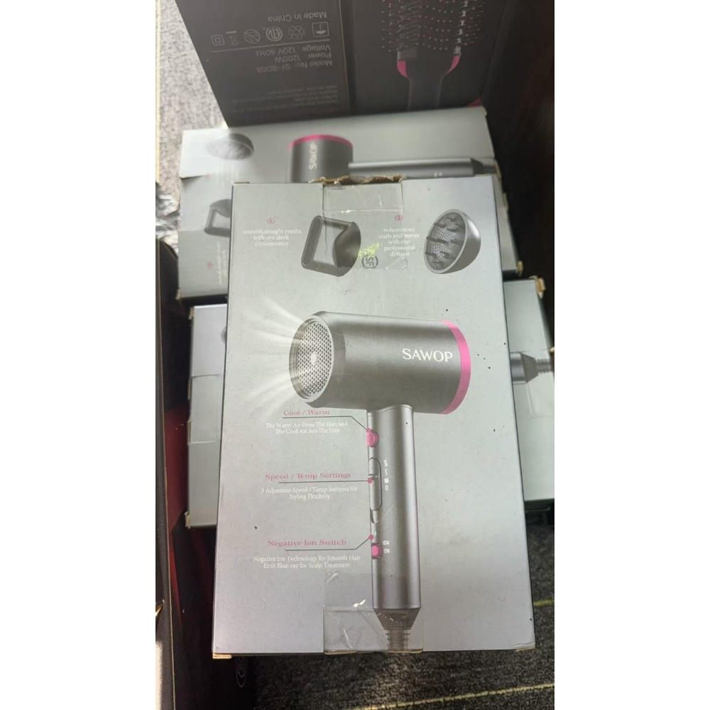 Secador de Pelo Profesional 1800W, Secador Iónico con Boquilla y Difusor, Secado Rápido y Control de Temperatura