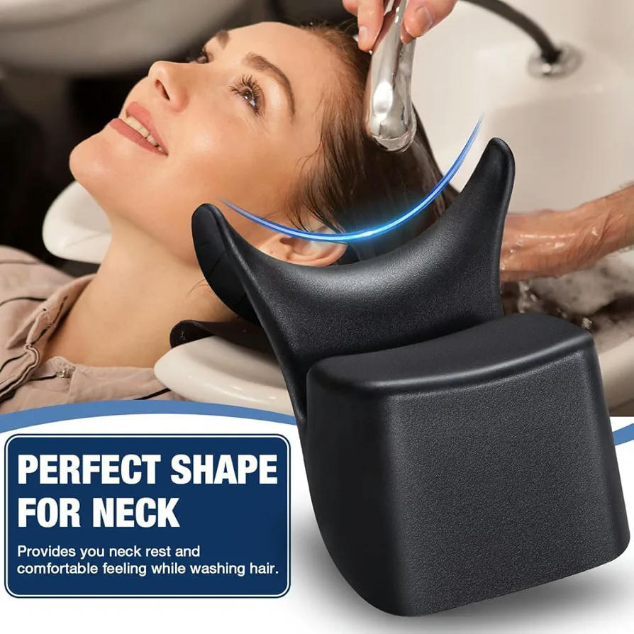 Cojín Reposacabezas para Champú, Silicona Antideslizante, Ideal para Salones y Spas (Color Negro)