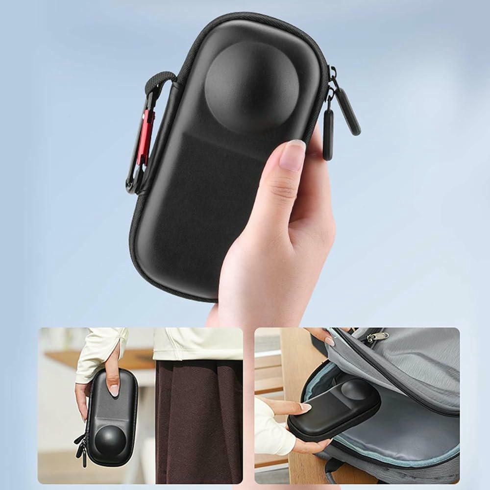 Funda Protectora Rígida de Viaje para Cámaras Insta360 X4 y X5 con Base Antideslizante (Negro)