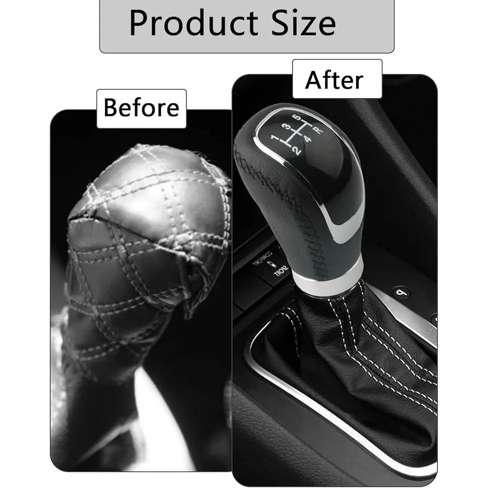 Pom de palanca de canvis manual de 5 velocitats, pom de cuir sintètic negre, compatible amb la majoria de vehicles