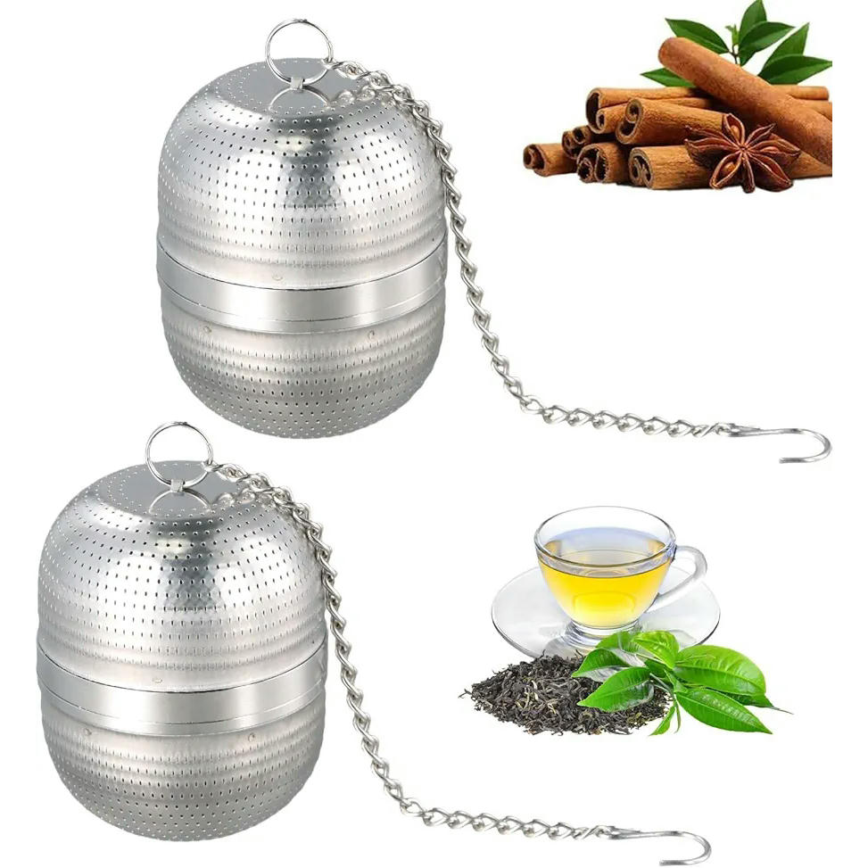 Coladores de Té de Acero Inoxidable, Infusores para Té Suelto, 2 Piezas, Filtros para Taza y Tetera, Diseño Elegante y Funcional