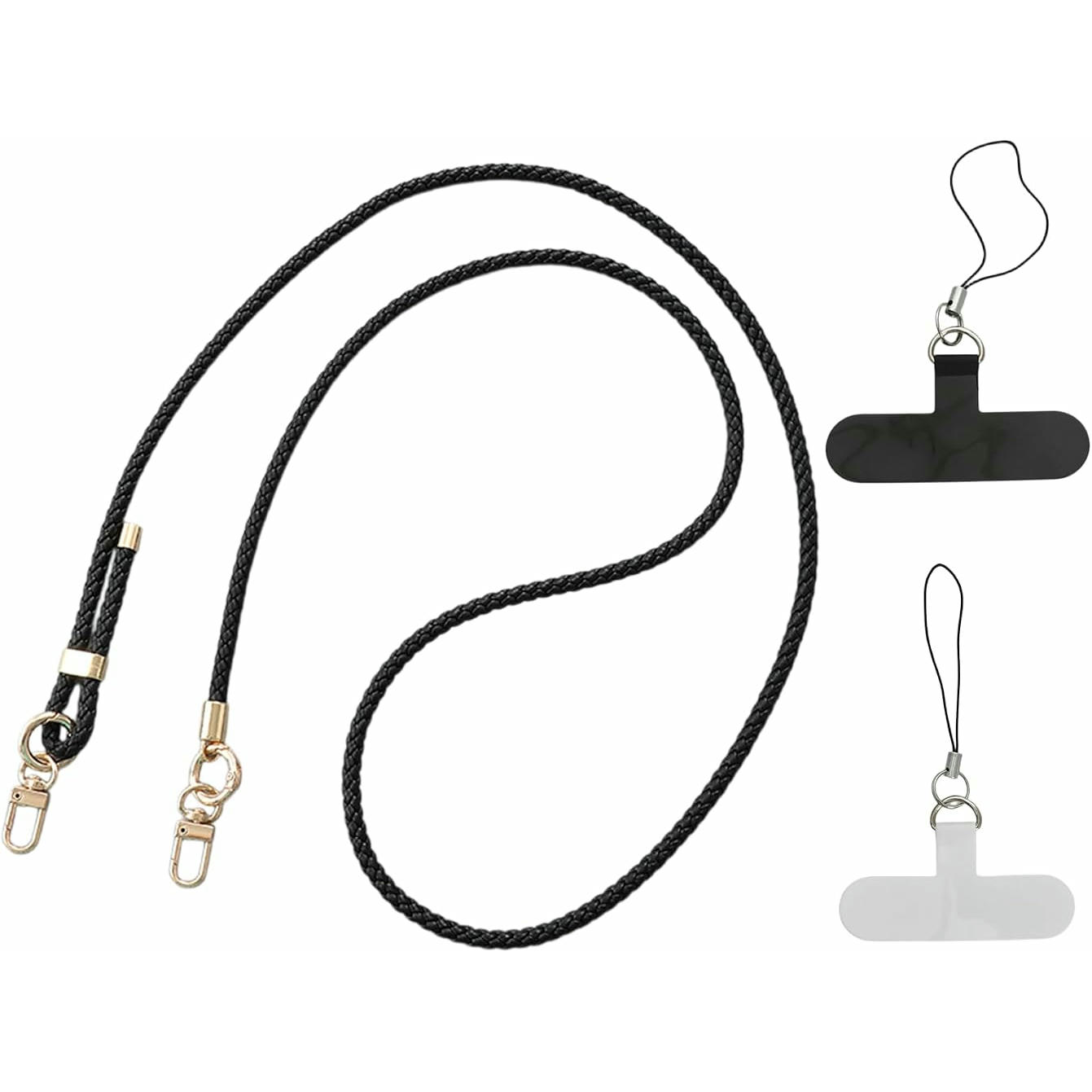 Cadena Ajustable para Teléfono Móvil y Llaves, Versátil y Práctica para Uso Diario y Actividades al Aire Libre (Negro)