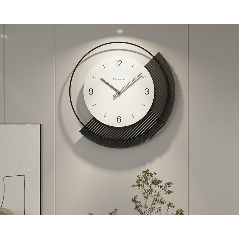 Reloj de pared moderno, diseño minimalista, marca destacada, silencioso, ideal para sala de estar (color blanco y negro)