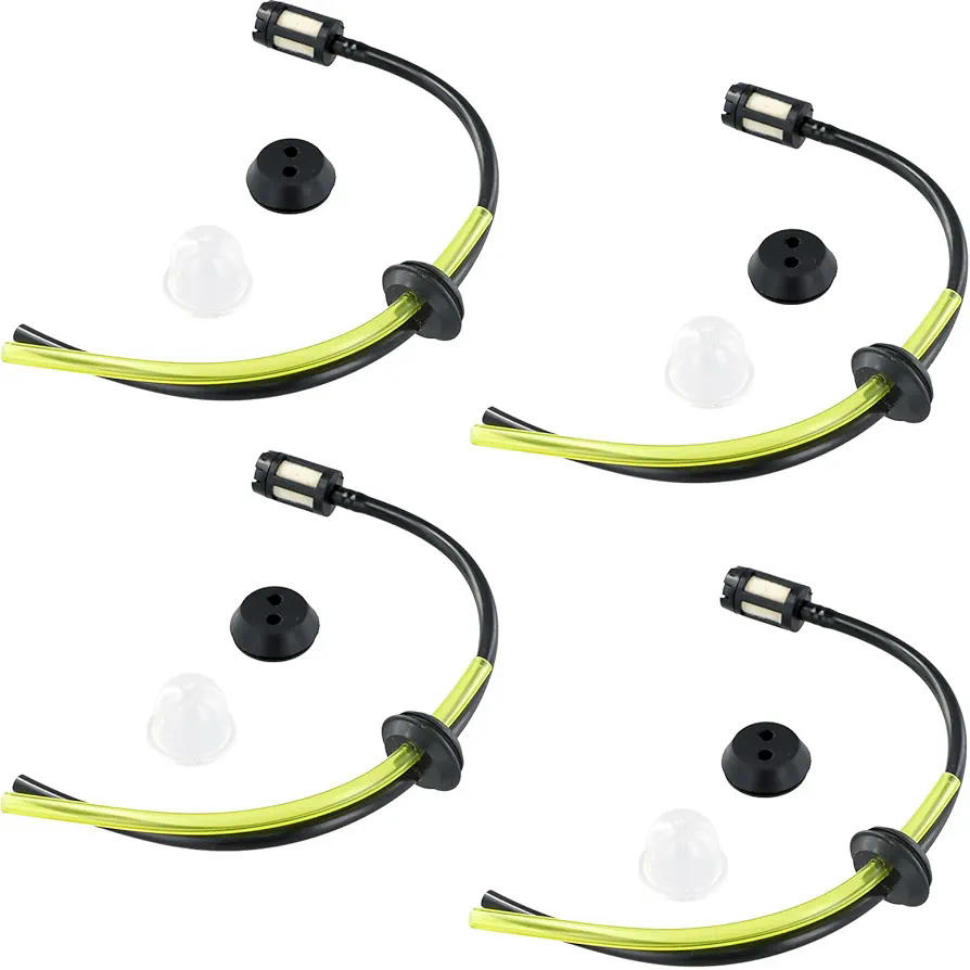 Kit de 4 filtros de gasolina, manguera de combustible con sello y junta, incluye manguera y bomba de cebado, para desbrozadoras y cortadoras de cepillo