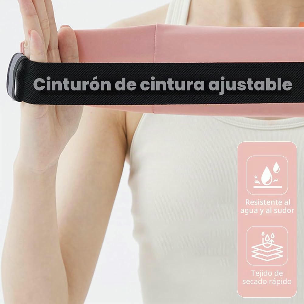 Riñonera Deportiva Impermeable para Correr y Gimnasio, Negro