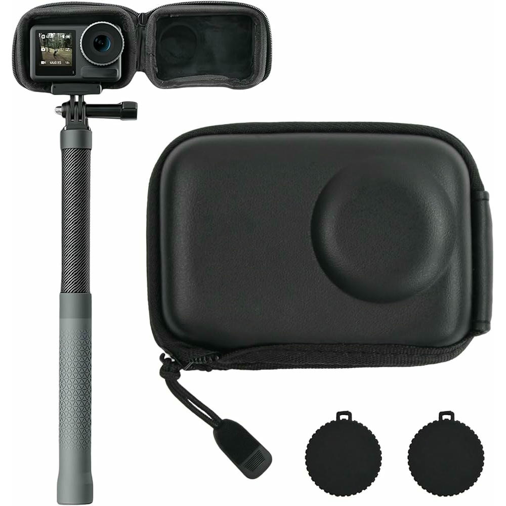Funda universal de Transporte Mini para Cámara Deportiva con Tapa de Lente y Protección (Negro)