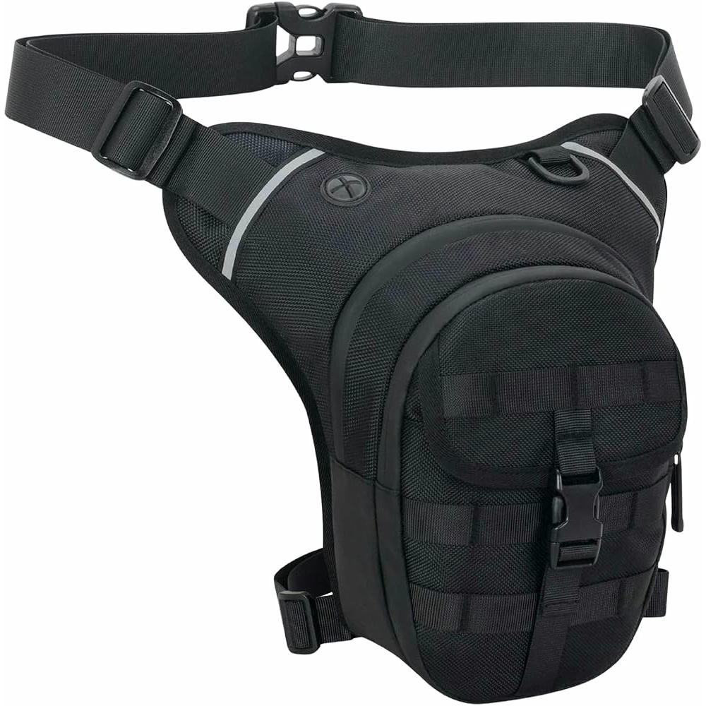 Bolsa de Pierna Táctica para Actividades Deportivas - Unisex, Reflectante y Práctica para Correr, Montar a Caballo y Más (Negro)