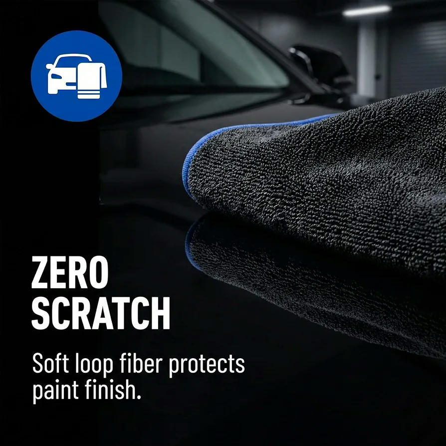 Toallas de Microfibra para Coche, 3 Unidades, 40x60 cm, Alta Absorción y Limpieza Segura