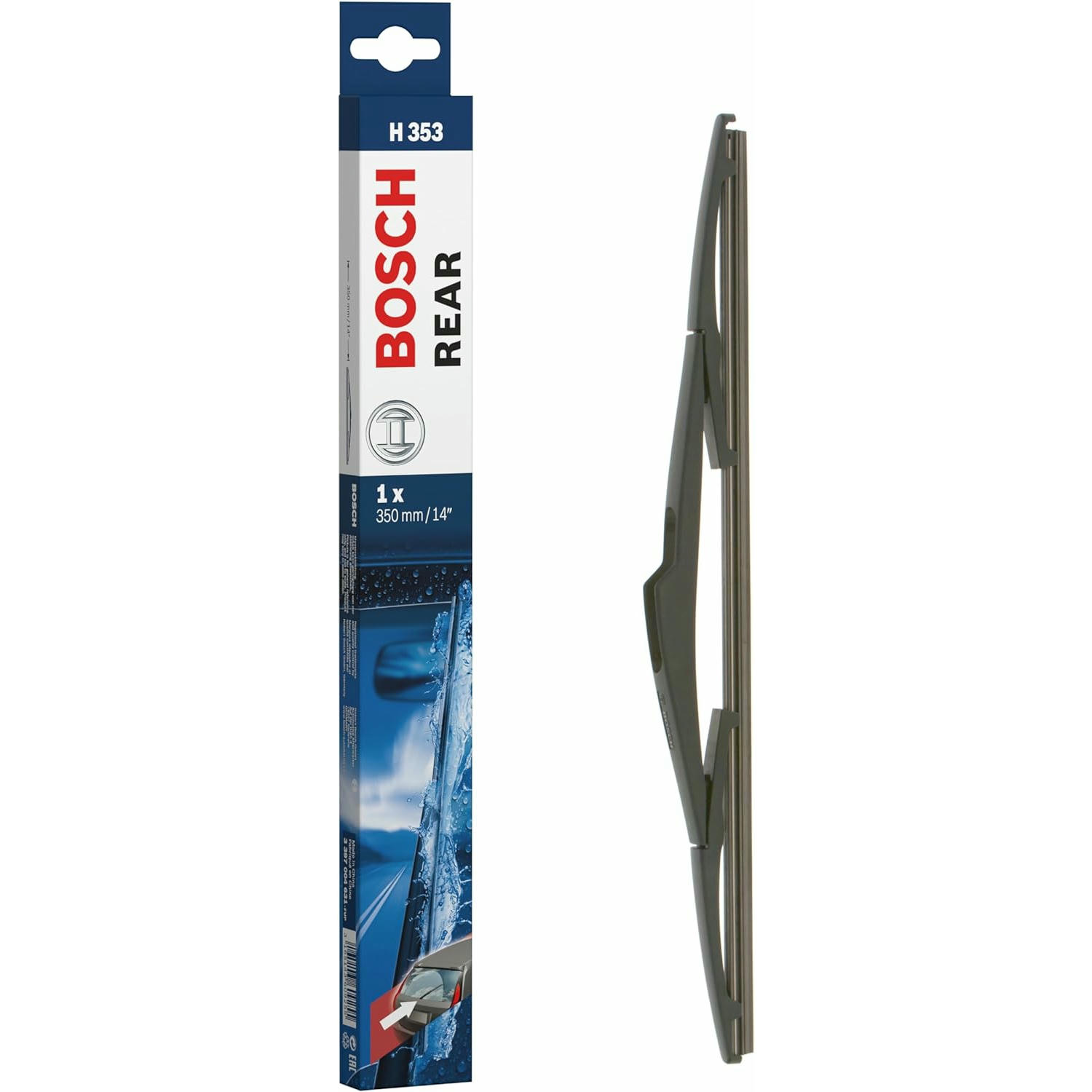 Escobilla limpiaparabrisas Bosch Rear H353, Longitud: 350mm – 1 escobilla limpiaparabrisas para la ventana trasera