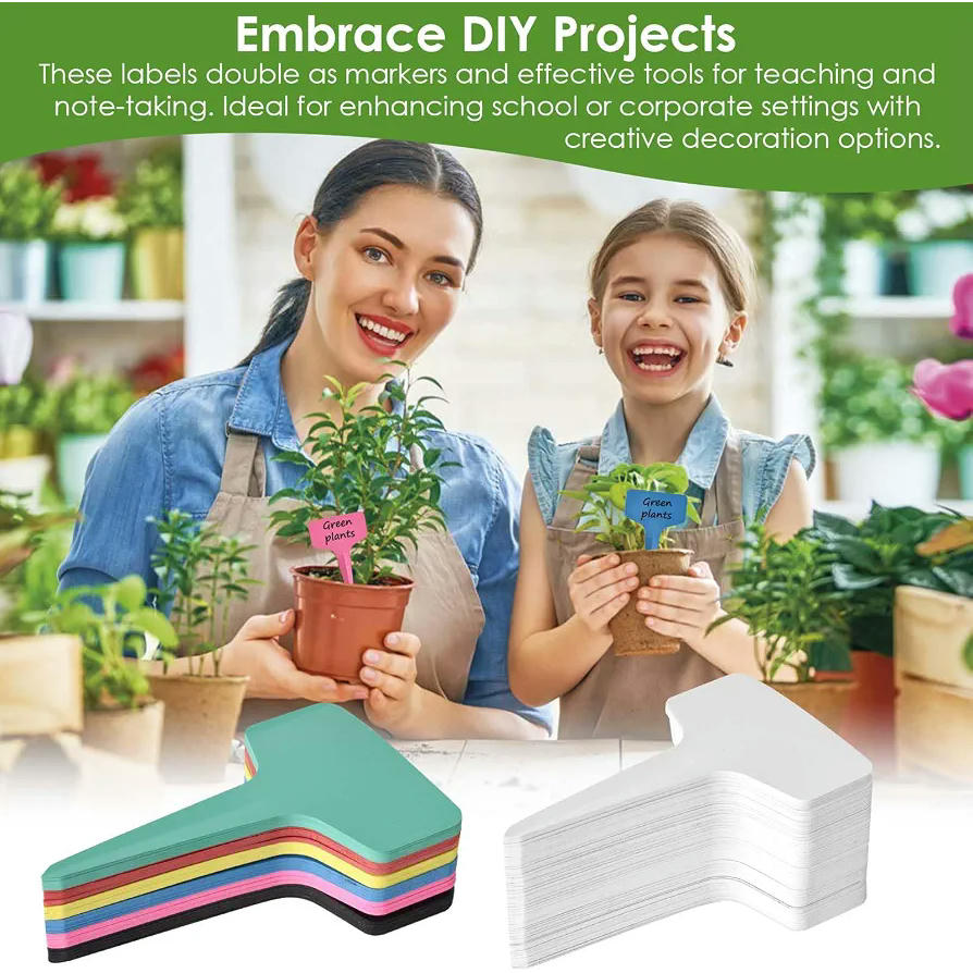 160 Piezas Etiquetas Multicolor de Plástico para Plantas, Marcadores de Jardín de 6 x 10 cm con Bolígrafo