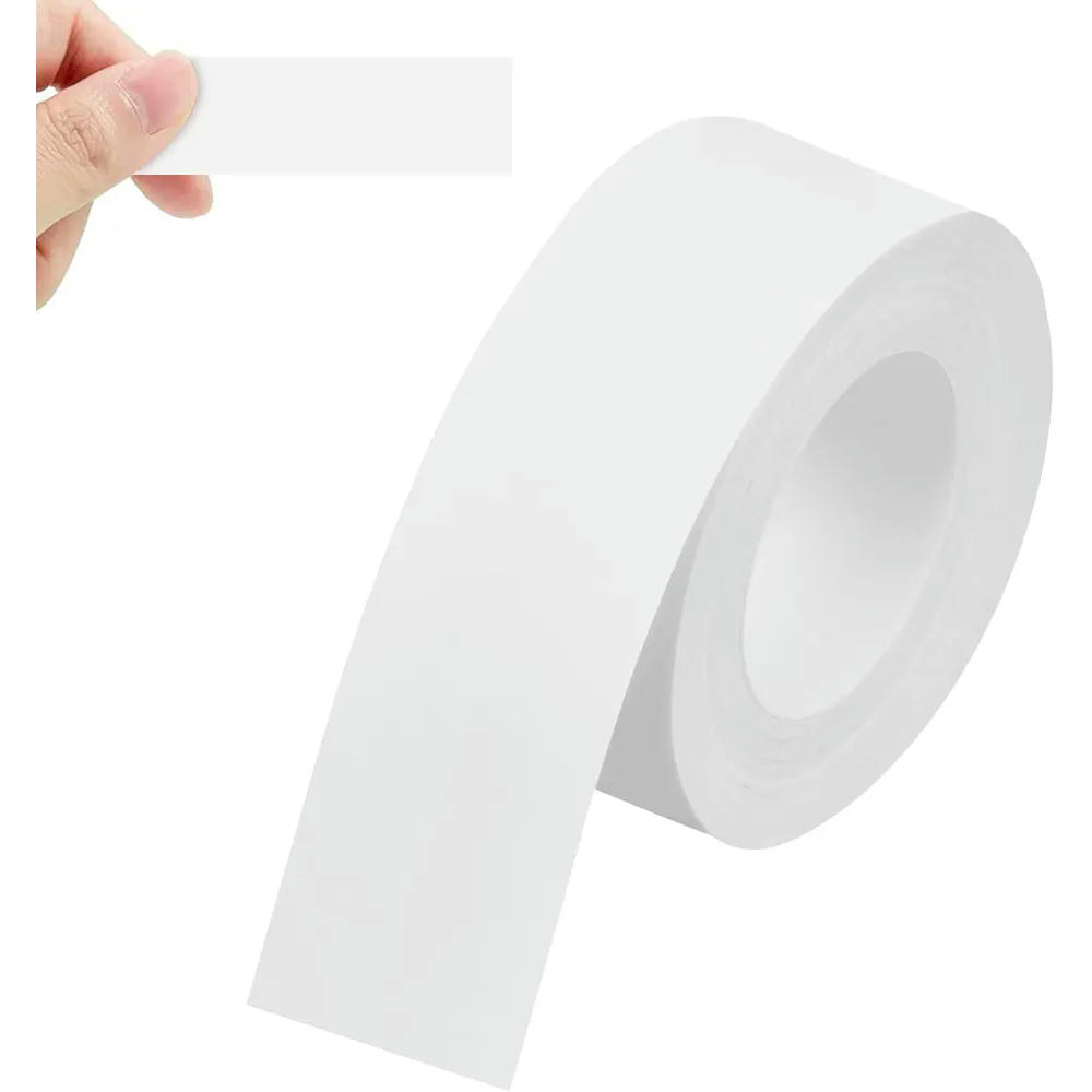 Cinta d'etiquetatge de 15 mm x 4 m, recanvi estàndard, etiqueta tèrmica laminada, ideal per a oficines, escoles i casa, color blanc