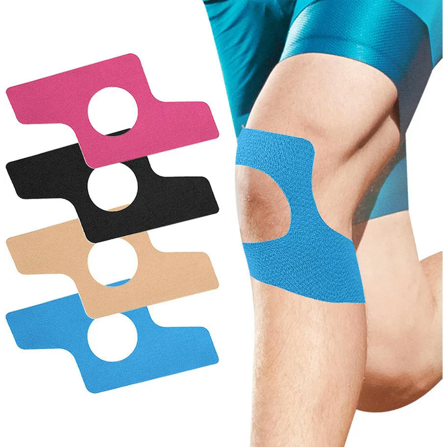 Cinta Kinesiológica Precortada para Rodillas - 4 Piezas de Vendaje Deportivo (Multicolor)