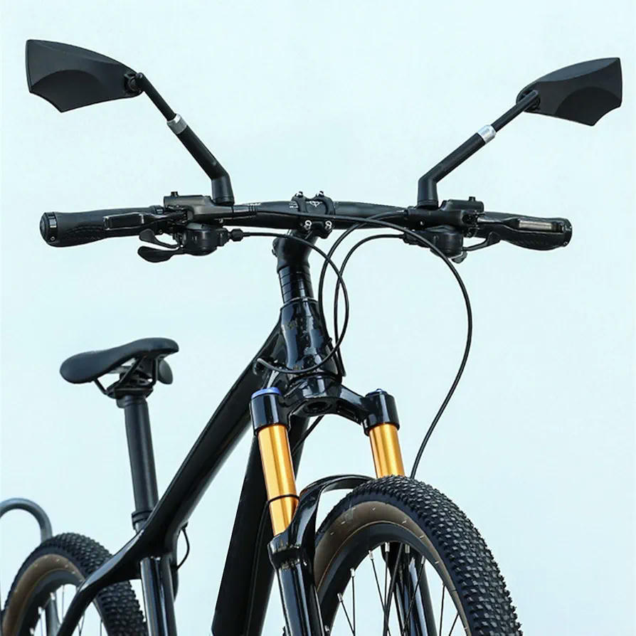 Soporte para Manillar de Bicicleta, Retrovisor Visión Trasera de Gran Angular para Bicicletas de Montaña y Carretera, Ajustable y Fácil de Instalar