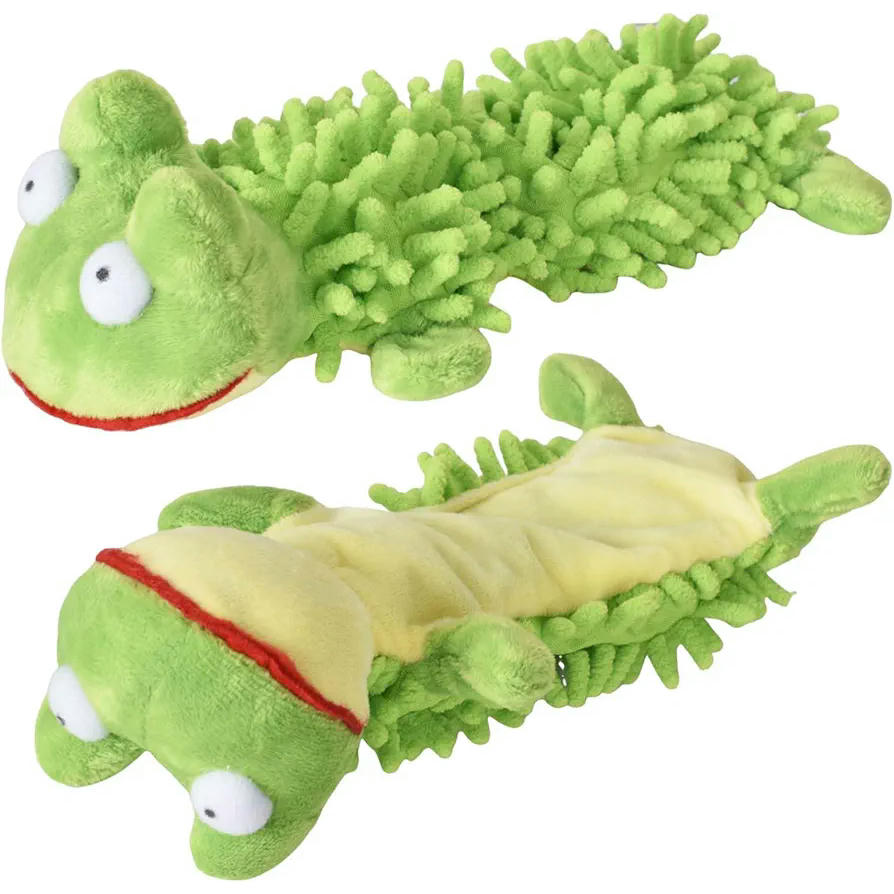 Juguete de Peluche para Perros Vera, Juguete Chirriante para Cachorros, Masticar y Jugar, Interactivo, Compatible con Todas las Razas, Color Verde