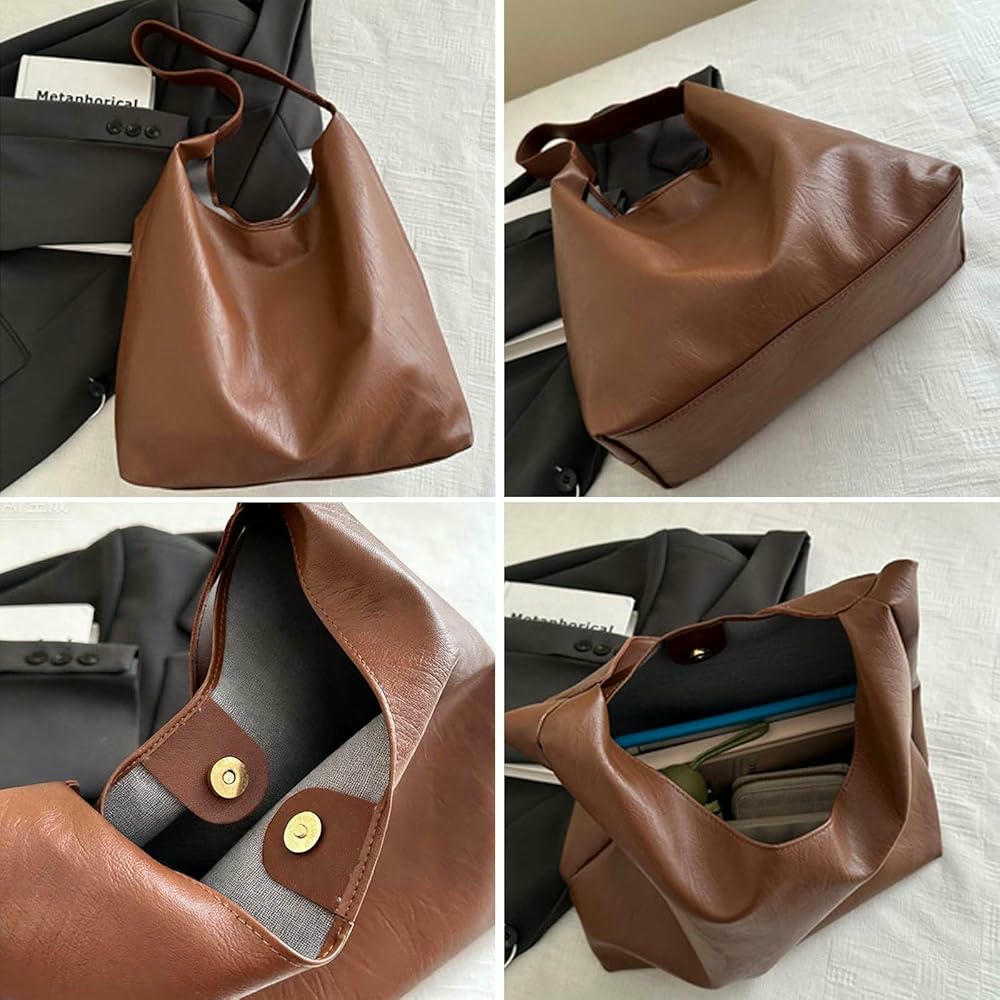 Bolso Tote Bag Impermeable Grande para Mujer, Shopper y Bolsa de Playa (Marrón)