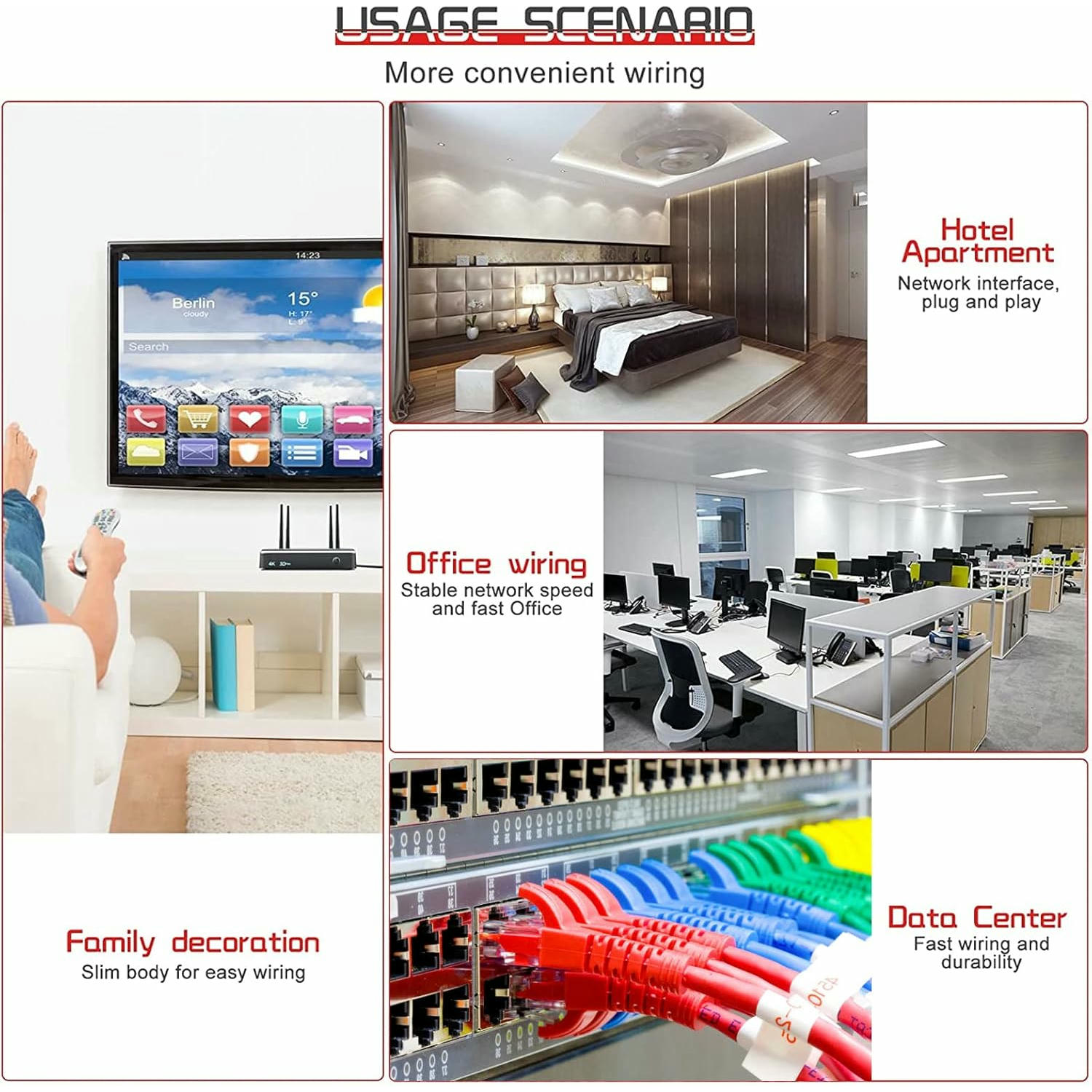 D.Square - Cable Ethernet Internet LAN 10m, Cat.6 U/UTP Amarillo, Cable de Red LSOH, Conector Rj45, 1 GB/S, Ideal para Router/Móderms, Switch, Repetidor, Ordenador, Portátil, Red Locales.