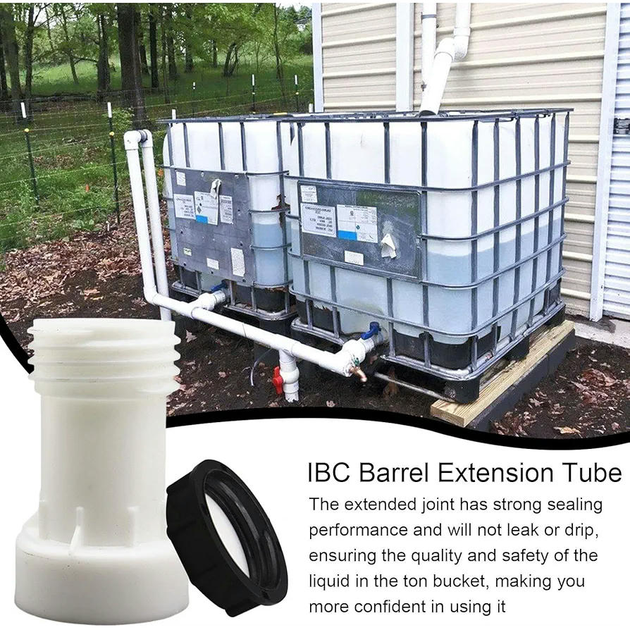 Adaptador IBC S60x6, extensión para grifo, accesorio compatible para contenedores IBC, tubo de extensión con junta de PVC
