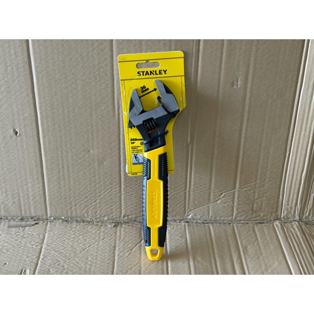STANLEY Llave Ajustable MAXSTEEL, Longitud 250mm, Acabado Fosfatado, Cromo Vanadio, Mango Ergonómico Bimaterial, Apertura 33mm, Cumple Normas ISO/DIN/ASME, 0-90-949