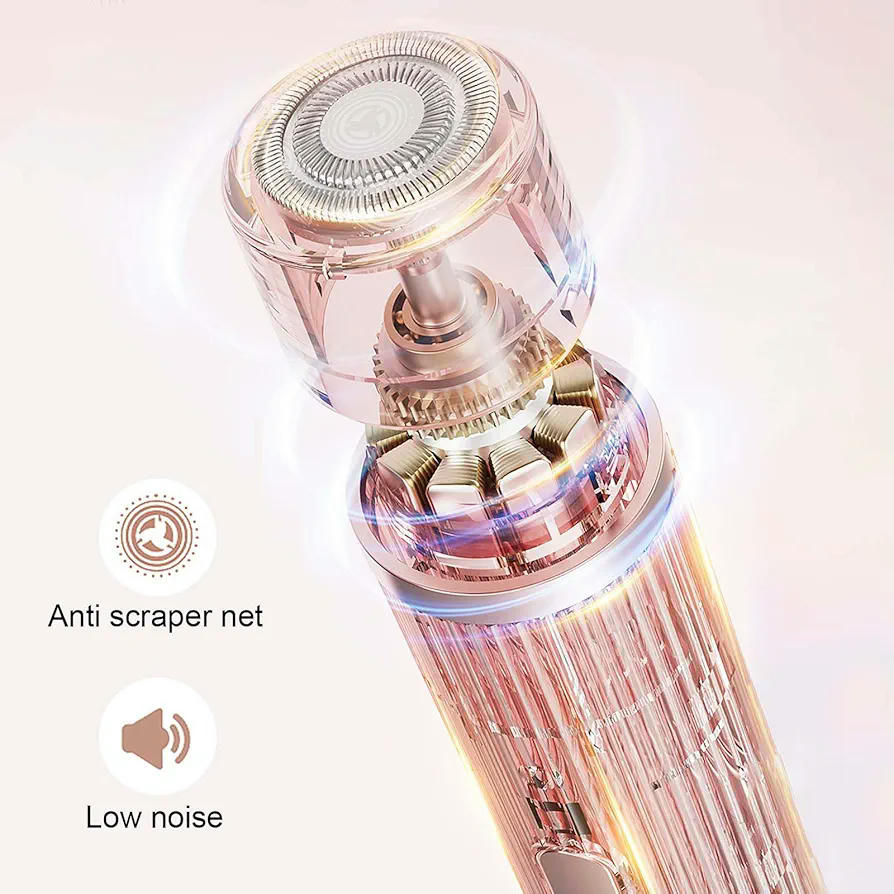 Afeitadora eléctrica 2 en 1 para mujer, doble cabezal, afeitadora resistente al agua, depiladora inalámbrica para rostro, cuerpo y zona íntima (rosa)