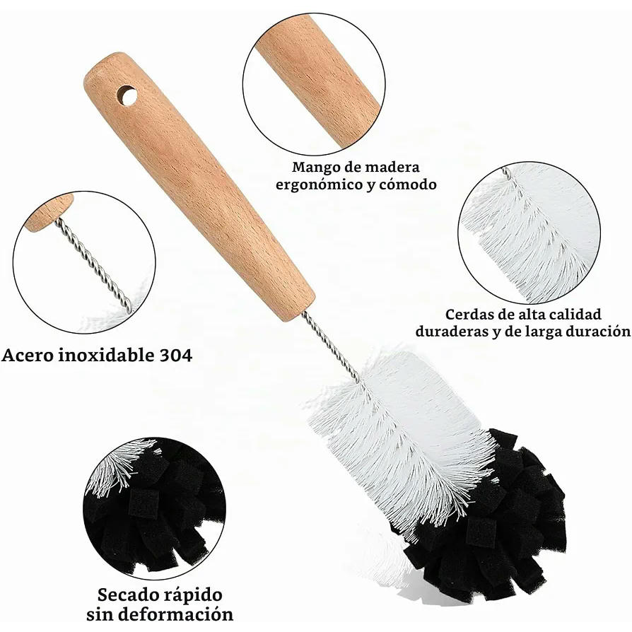 Set de 4 Cepillos Limpiadores para Botellas y Biberones
