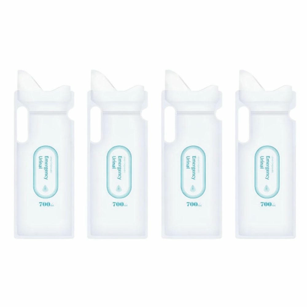 Urinales de emergencia 700 ml, inodoro móvil para viajes, camping y coche, 4 bolsas unisex a prueba de fugas